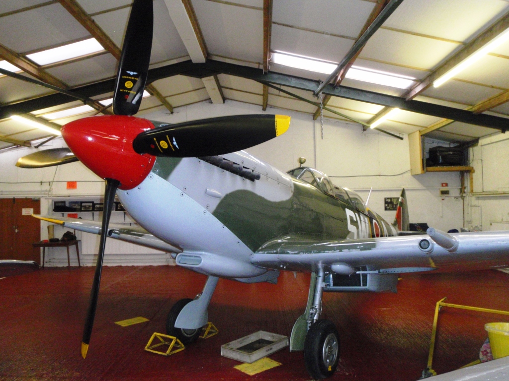 The Spitfire in the hangar