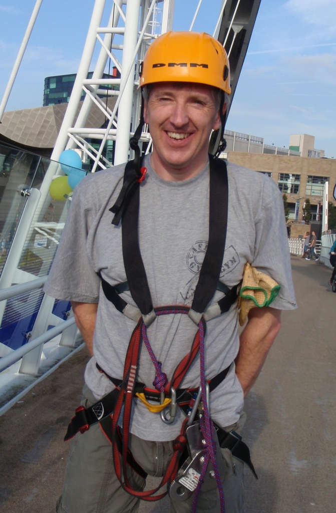 Looking pleased with myself after the Zip - I want to do it again!