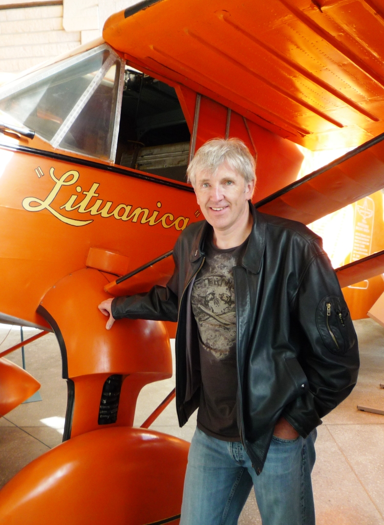 Paul with a replica of the Lituanica at the Darius and Girėnas Aviation Museum in Kaunas