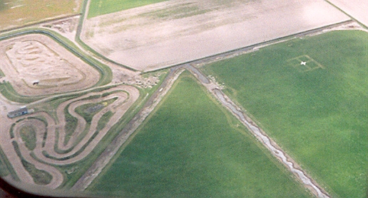 Drop zone with ditches and racetrack